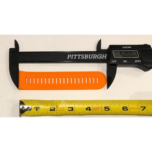 Watch Band 25mm Orange Black Silicone Rubber Replacement for Nixon 51-30 Garmin - Picture 9 of 10